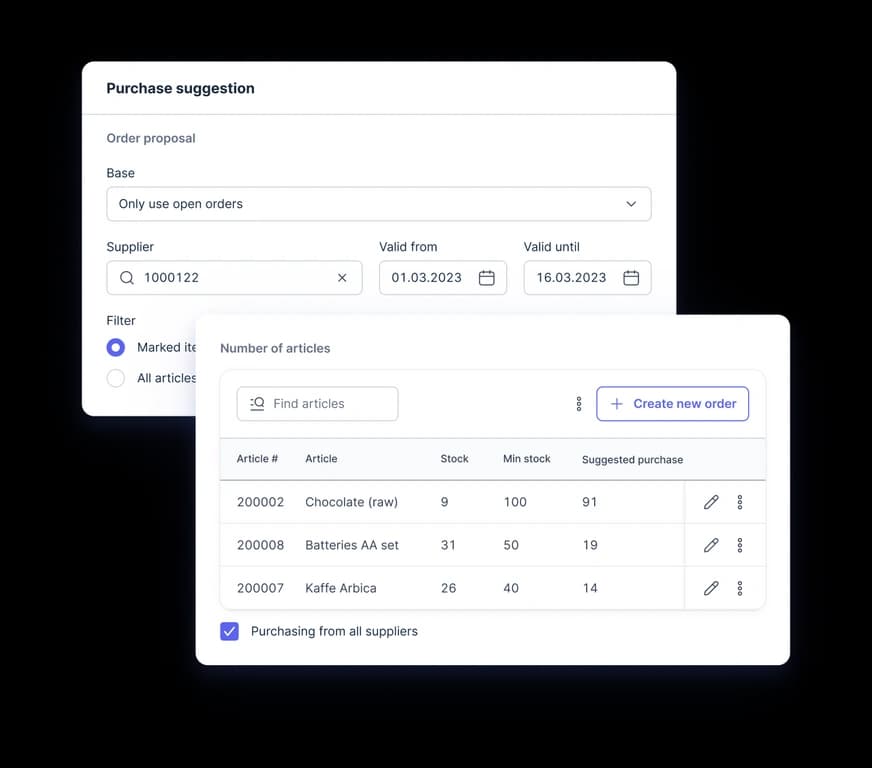 Illustration for Use intelligent order suggestions